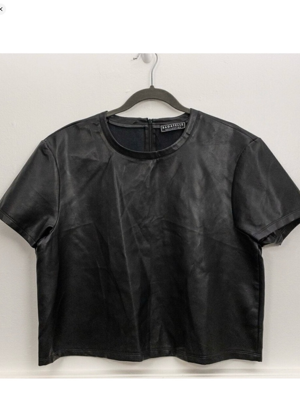Bagatelle Collection Faux Leather Top – Sleek Minimalist Style | Size L